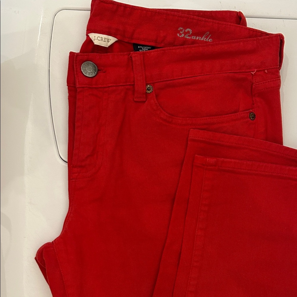 J. Crew Bright Red Ankle Jeans - Women's